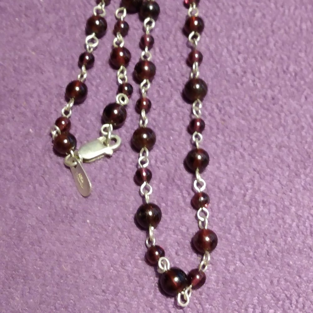 Sterling Silver & Garnet Necklace